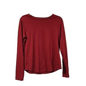 Segments Merino Wool Base Layer Small Thermal Red Burgundy Shirt Top Hiking Ski